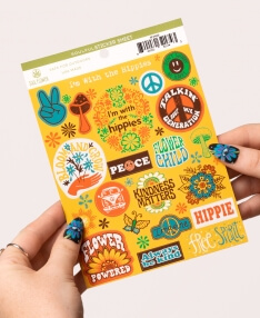 I'm with the Hippies Sticker Sheet