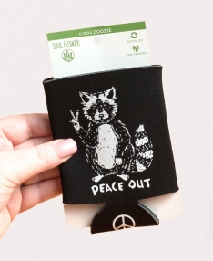 Peace Out Raccoon Coozie
