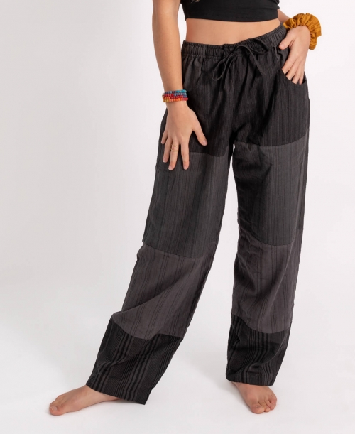 Black Cotton Schiffli Palazzo Pant – Savi India