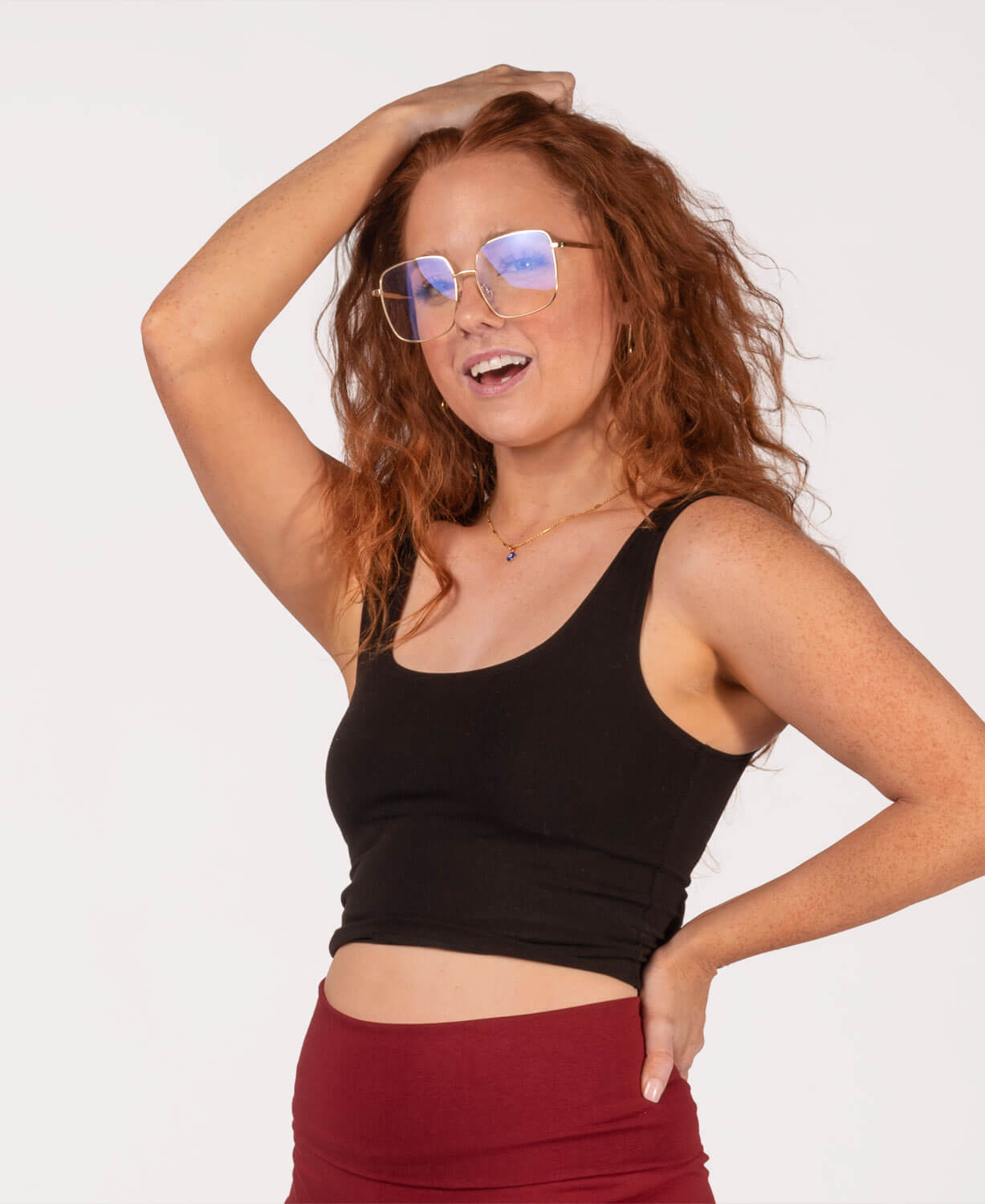 Black Organic Crop Top, Fitted Cropped Tank Top