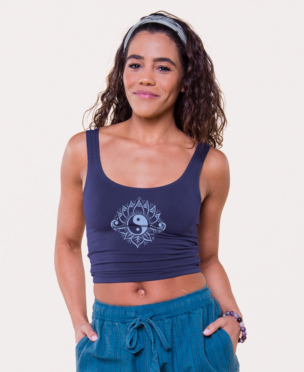 Yin Yang Cropped Tank Top