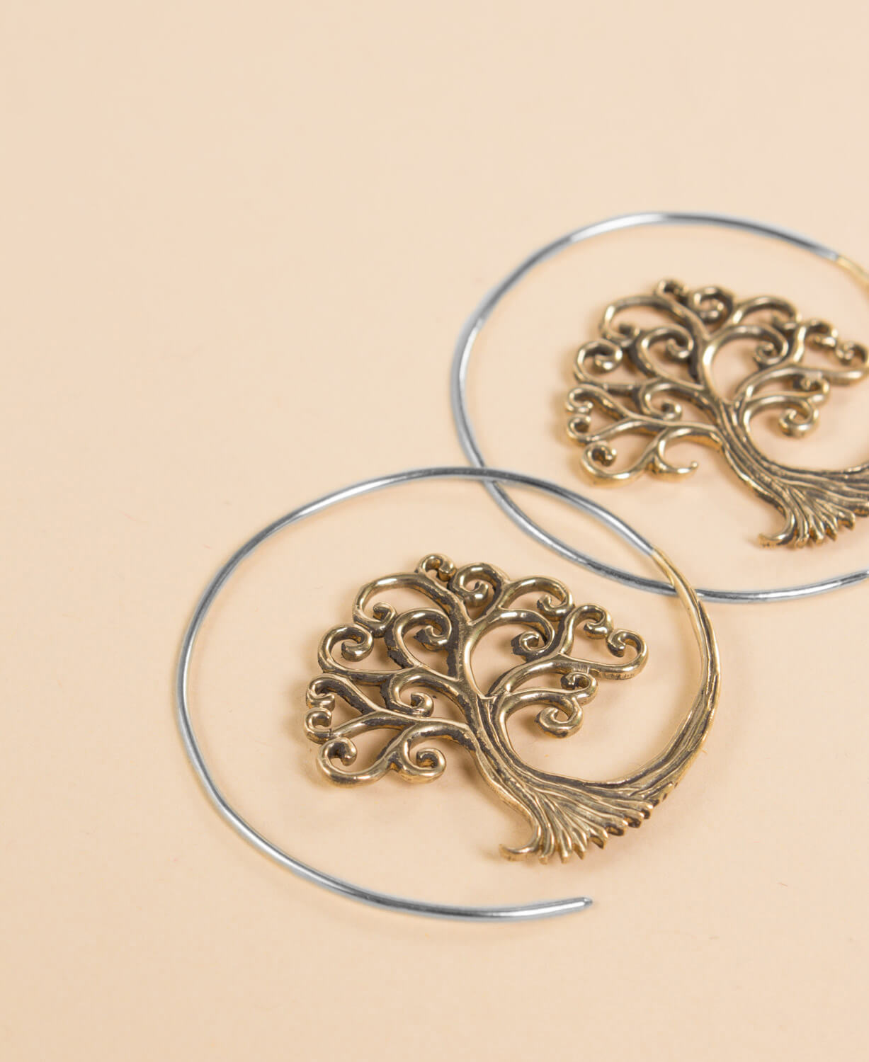 Tree of Life Earrings | Gold Hoop Earrings | Soul Flower J