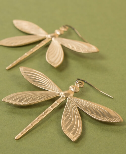 Burgundy Dragonfly Earrings