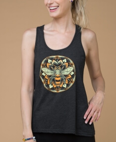 Bee Mandala Recycled Racerback Tank