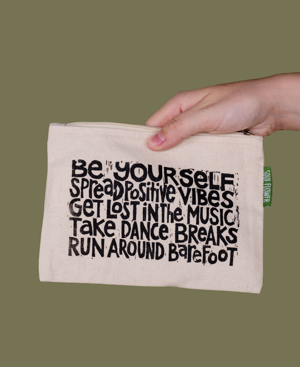 Soul Flower Manifesto Large Zipper Pouch