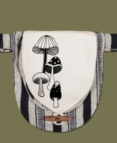 Retro Mushrooms Canvas Hip Bag