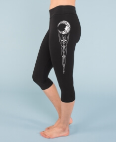 Closeout! Celestial Sun and Moon Organic Cropped Leggings