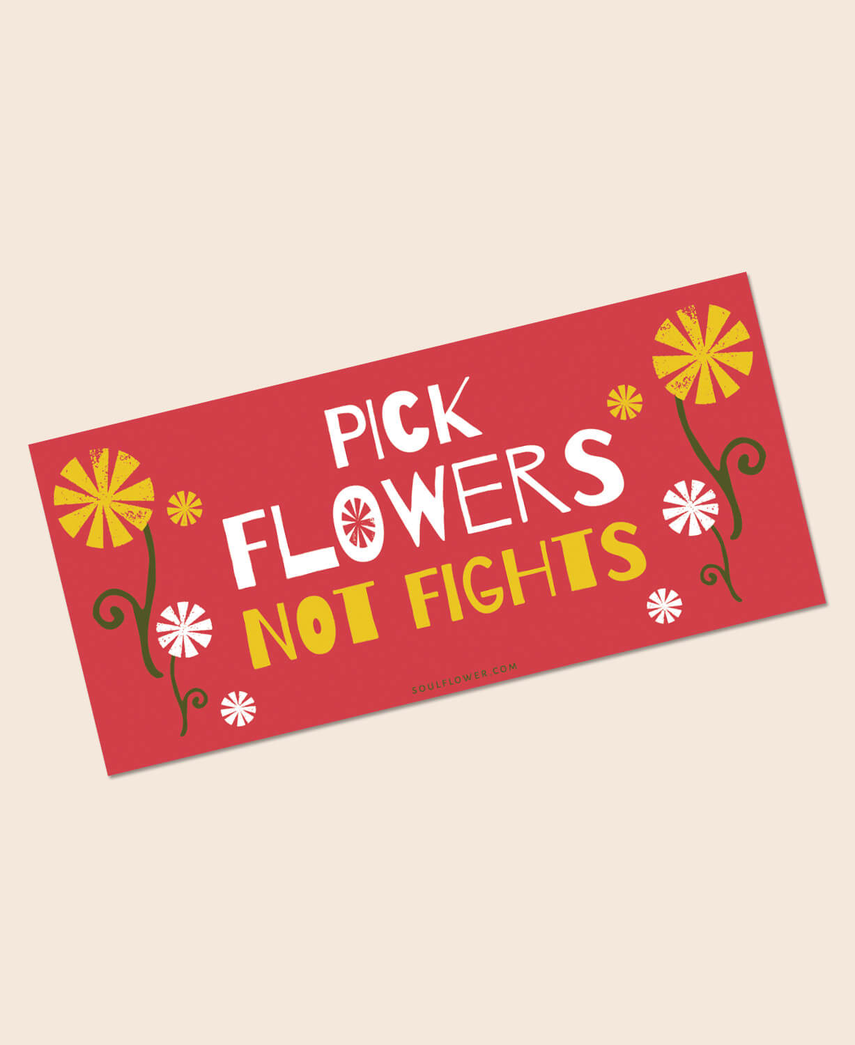 Pick Flowers Not Fights Mini Bumper Sticker