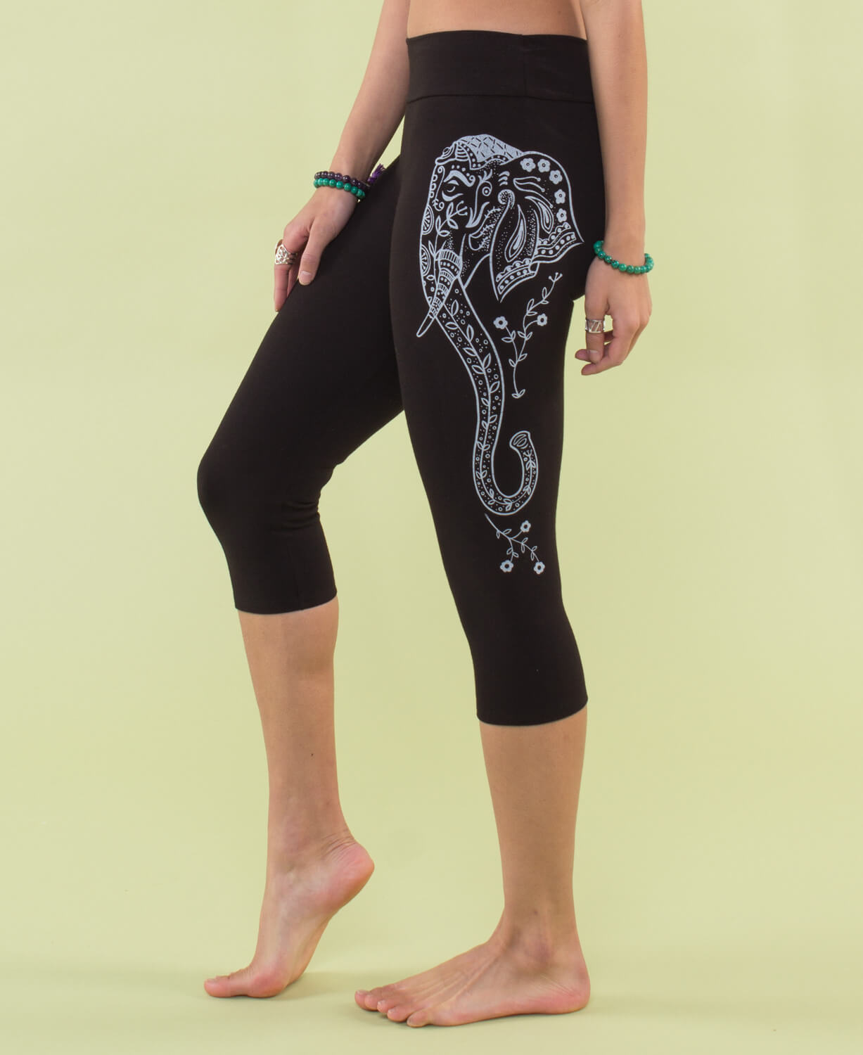 Soul Flower Leggings Women/'s Size M L XL Maroon New Blue Elephant Floral Organic